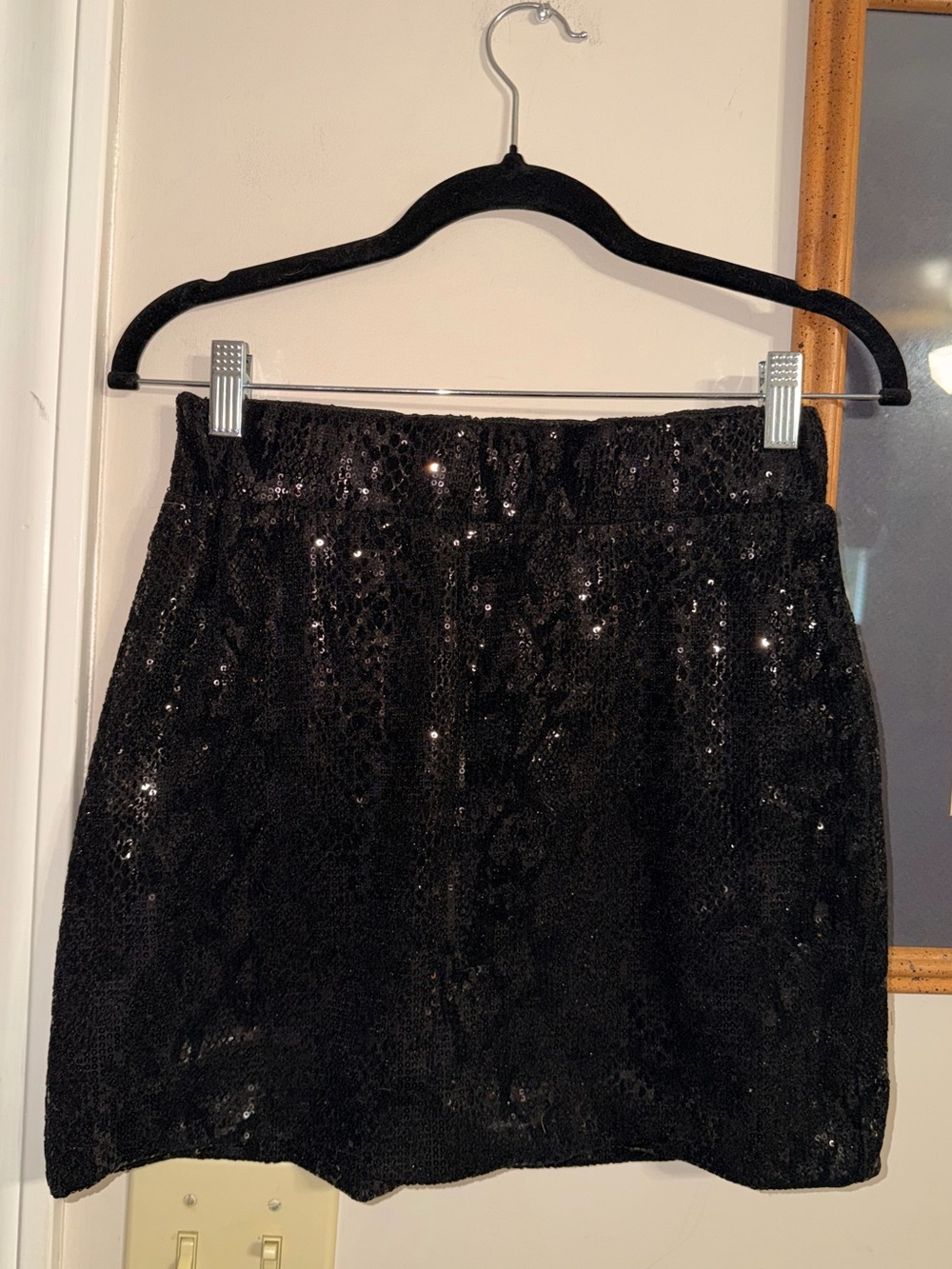 NWT Cato Black Sequin Mini Skirt - Women